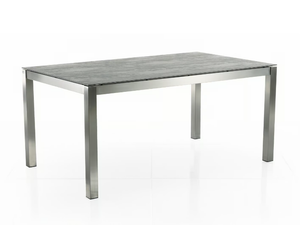 CLASSIC STAINLESS STEEL - Rectangular ceramic garden table _ Solpuri