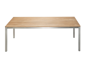 CLASSIC STAINLESS STEEL - Rectangular teak garden table _ Solpuri