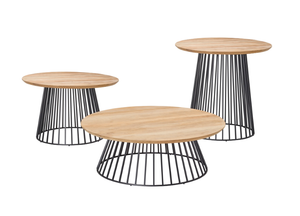 GRID - Round teak garden side table _ Solpuri