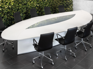 .CON AIR - Height-adjustable oval meeting table _ Spiegels