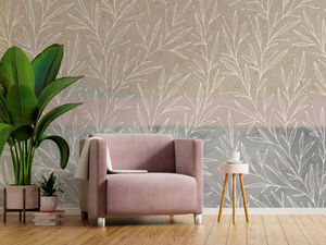 GRAY AND BEIGE - Wallpaper with floral pattern _ Studijo