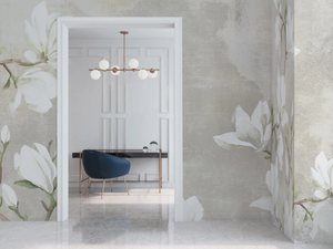 WHITE MAGNOLIA - Wallpaper with floral pattern _ Studijo