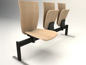 VEKTEN A181 - Freestanding wooden beam seating with tip-up seats _ TALIN