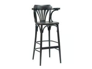 N° 135 - Wooden bar stool with back and footrest _ TON