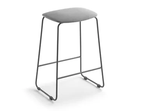 BISELL METAL - Sled base upholstered fabric stool _ TREKU