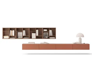 LAUKI 138 - Wall-mounted walnut TV cabinet _ TREKU