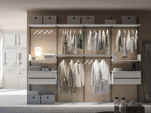 LUDO - Sectional melamine-faced chipboard walk-in wardrobe _ TUMIDEI