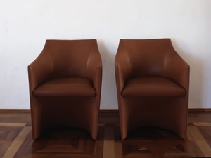 MAYFAIR - Leather easy chair with armrests _ Tacchini