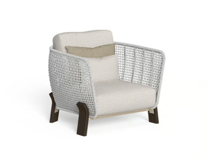 ARGO-WOOD - Fabric garden armchair with armrests _ Talenti