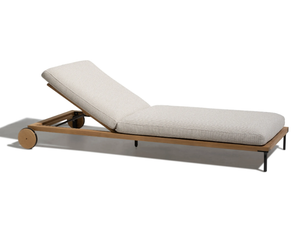 CLEOSOFT-WOOD - Teak sun lounger with castors _ Talenti