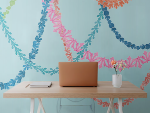 FICO - Panoramic wallpaper with floral pattern _ Texturae