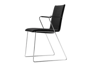 S 182 PVFST - Sled base upholstered chair with armrests _ Thonet