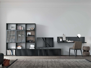 ATLANTE UNIT AT205 - Wooden TV cabinet with shelves _ Tomasella