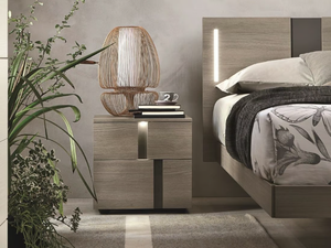 ATHENA - Rectangular ash bedside table with drawers _ Tomasella