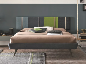 DIAGONAL - Fabric double bed with upholstered headboard _ Tomasella