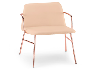 BARDOT MET - Leather easy chair with armrests _ TrabA'