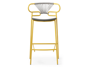 GENOA CROSS - Metal and polyurethane stool with back _ TrabA'