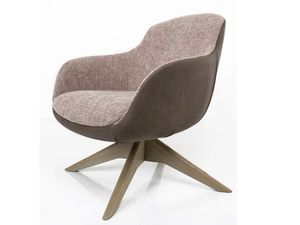 MILEY - Swivel trestle-based armchair with armrests _ Tremolada