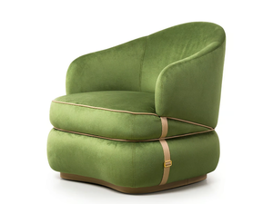 BLOOM - Velvet armchair with armrests _ Turri