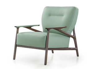 VINE - Leather easy chair with armrests _ Turri