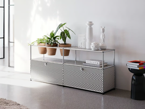 ZIGZAG - Metal sideboard with flap doors _ USM