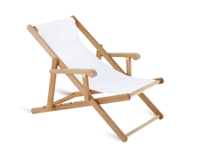 CHELSEA - Folding deck chair with teak and cotton armrests _ Unopiù