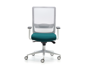 BURSA EVO WHITE - Swivel height-adjustable mesh office chair with armrests _ VAGHI