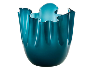 FAZZOLETTO OPALINO BICOLORE - Handmade blown glass vase _ VENINI