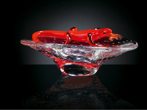 TRAY WITH GEKO - Glass centerpiece _ VGnewtrend