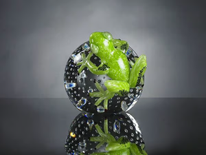 SPHERE WITH FROG - Glass decorative object _ VGnewtrend