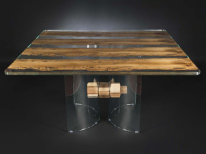 VENEZIA - Square wood and glass table _ VGnewtrend