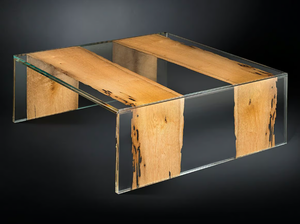 VENEZIA - Square wood and glass coffee table _ VGnewtrend