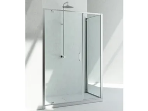 JUNIOR G2+GF - Corner tempered glass shower cabin with hinged door _ VISMARAVETRO