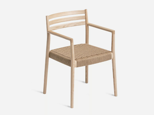 BOGART - Chair with armrests in wood and rope _ Vergés