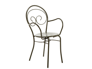 MIMMO - Stackable metal garden chair with armrests _ Vermobil