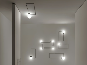 PERIMETRO DI MULTIPLO - Glass and steel wall lamp / ceiling lamp _ Vesoi