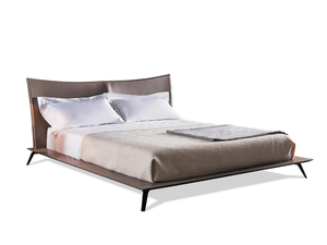 5900 ALA - Double bed with upholstered leather headboard _ Vibieffe