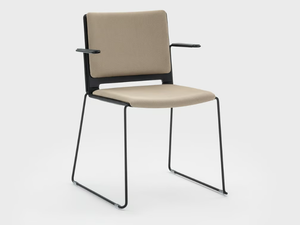 DAISY - Stackable fabric chair with armrests _ Viganò