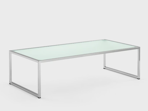 APOLLO - Low rectangular coffee table in metal and glass _ Viganò