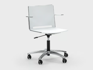 DAISY - Plastic office chair with armrests with 5-Spoke base _ Viganò