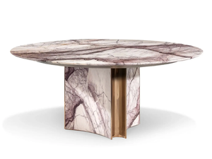 KERWAN - Round marble table with Lazy Susan _ Visionnaire