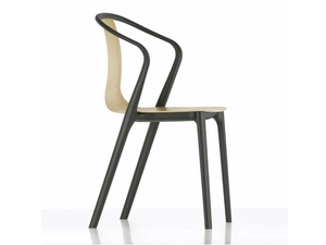 BELLEVILLE ARMCHAIR WOOD - Stackable wooden chair with armrests _ Vitra