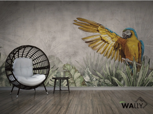 ARA - Fire retardant washable Tropical nonwoven wallpaper _ WALLYART