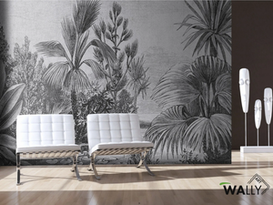 DOODLE - Fire retardant washable Tropical nonwoven wallpaper _ WALLYART