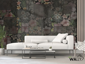 DOT - Fire retardant washable nonwoven wallpaper with floral pattern _ WALLYART