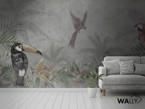 TROPICAL - Fire retardant washable Tropical nonwoven wallpaper _ WALLYART