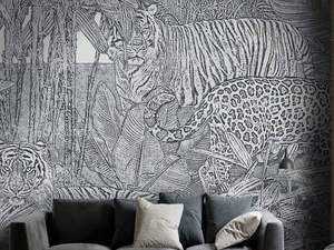 THE EYE OF THE TIGER - Oriental wallpaper, eco-friendly, PVC free and washable _ WallPepper®/Group