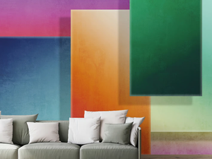 GEOMETRIC RAINBOW - PVC free, eco-friendly, washable nuanced wallpaper _ WallPepper®/Group