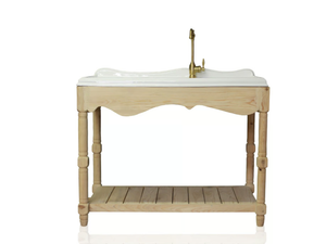 VIRTUOSO - Single floor-standing wooden vanity unit with integrated washbasin _ WatermarkFixtures