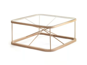 TWIGGY XL - Square wood and glass coffee table _ Woodnotes